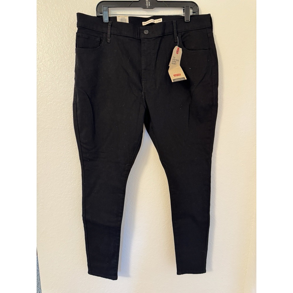 Levis 720 High Rise Super Skinny Jeans Black Plus Size 20W 577500002 NEW